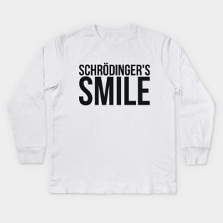 schrödinger's smile science humor Kids Long Sleeve T-Shirt